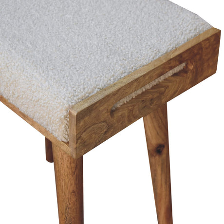 Boucle Cream Tray Style Footstool NOVEX FURNITURES