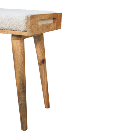Boucle Cream Tray Style Footstool NOVEX FURNITURES