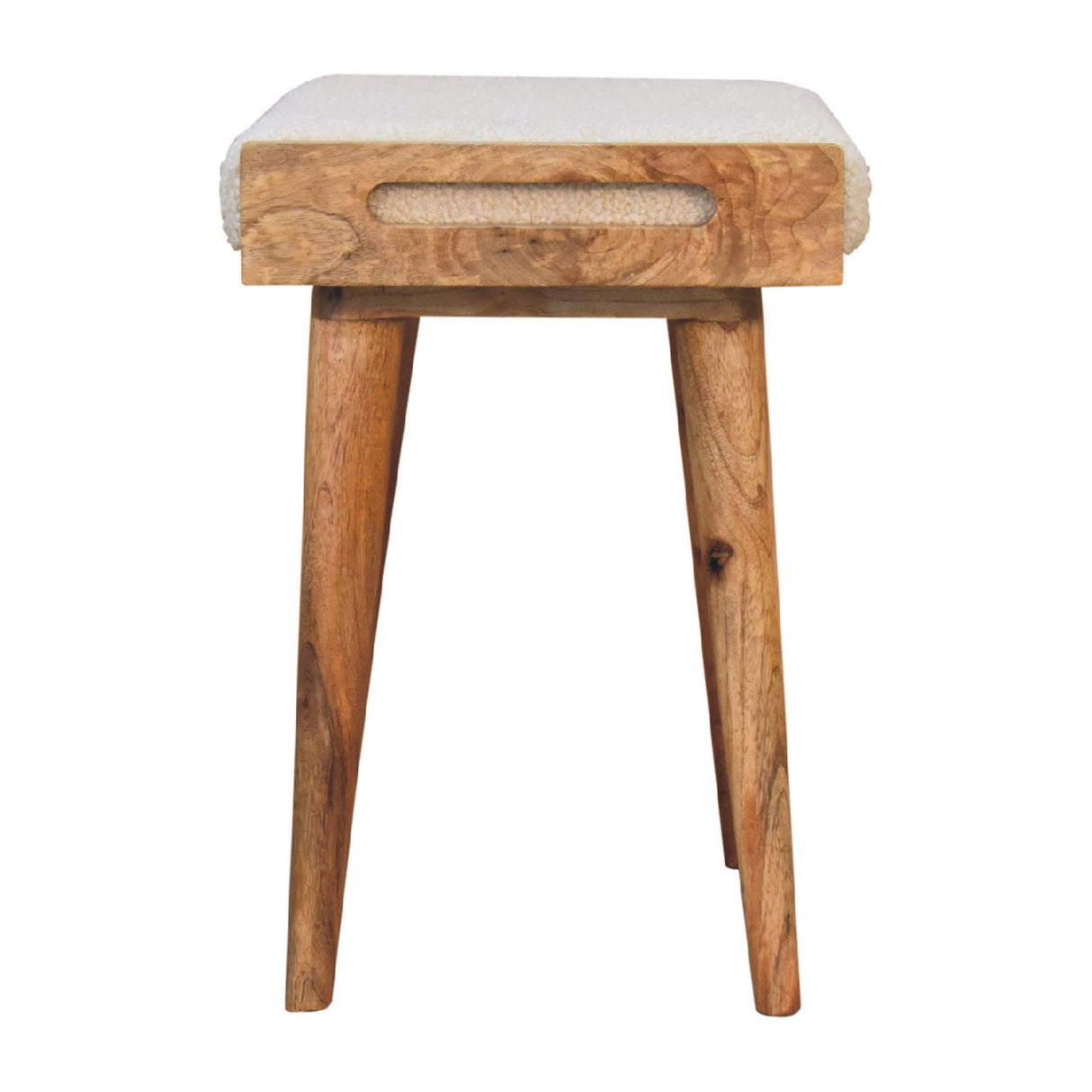 Boucle Cream Tray Style Footstool NOVEX FURNITURES