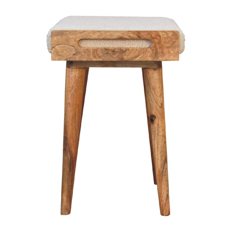 Boucle Cream Tray Style Footstool NOVEX FURNITURES