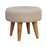 Cream Boucle Petite Footstool NOVEX FURNITURES