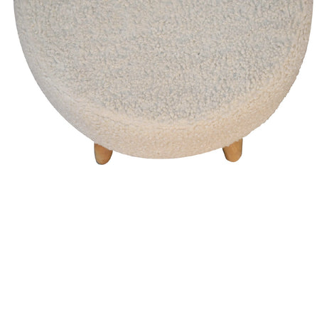 Cream Boucle Petite Footstool NOVEX FURNITURES