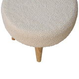 Cream Boucle Petite Footstool NOVEX FURNITURES