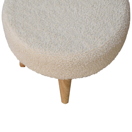 Cream Boucle Petite Footstool NOVEX FURNITURES
