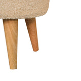 Cream Boucle Petite Footstool NOVEX FURNITURES