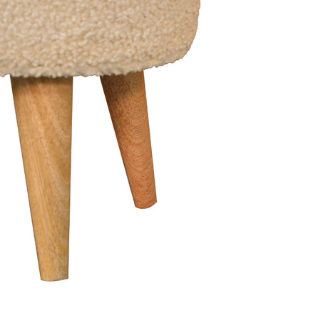 Cream Boucle Petite Footstool NOVEX FURNITURES