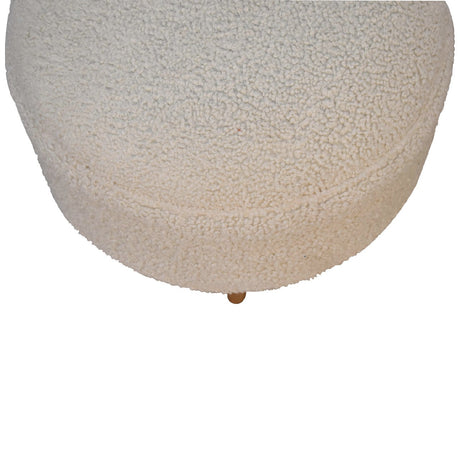 Cream Boucle Rounded Footstool NOVEX FURNITURES