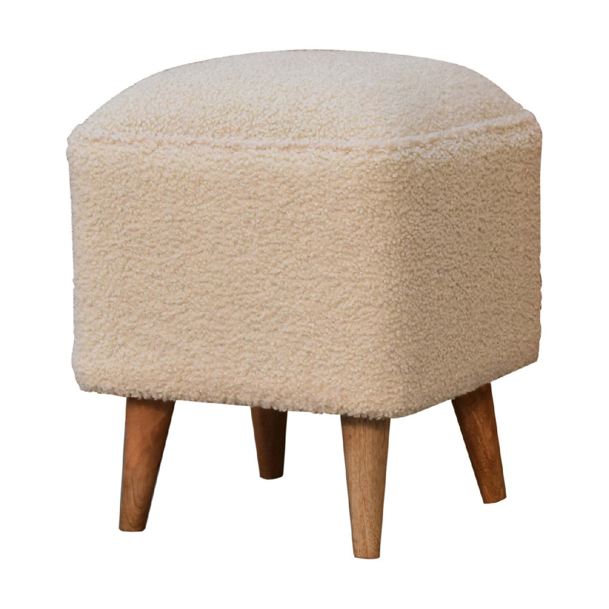 Cream Boucle Squoval Bench NOVEX FURNITURES