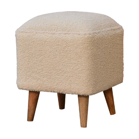 Cream Boucle Squoval Bench NOVEX FURNITURES