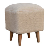 Cream Boucle Squoval Bench NOVEX FURNITURES