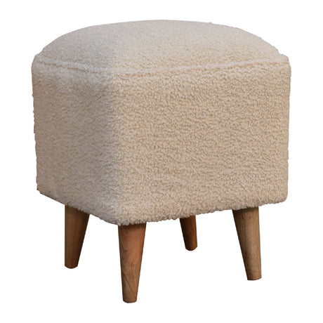 Cream Boucle Squoval Bench NOVEX FURNITURES