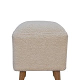 Cream Boucle Squoval Bench NOVEX FURNITURES