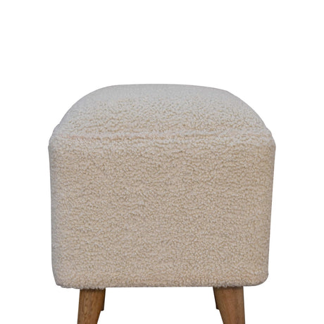 Cream Boucle Squoval Bench NOVEX FURNITURES