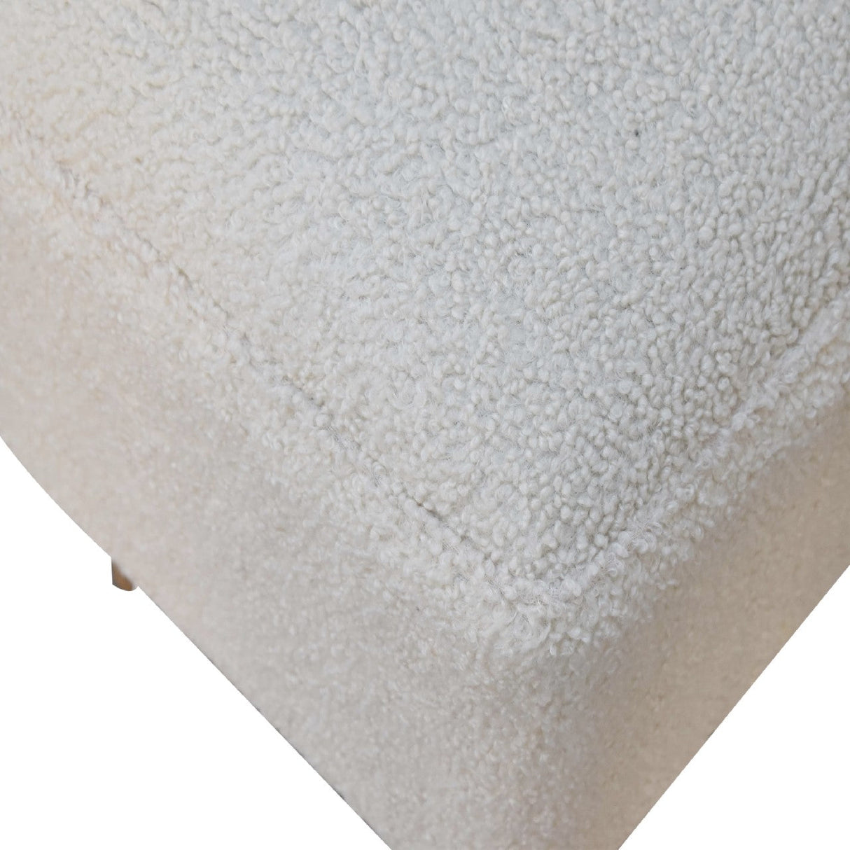 Cream Boucle Squoval Bench NOVEX FURNITURES