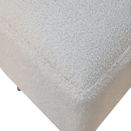 Cream Boucle Squoval Bench NOVEX FURNITURES