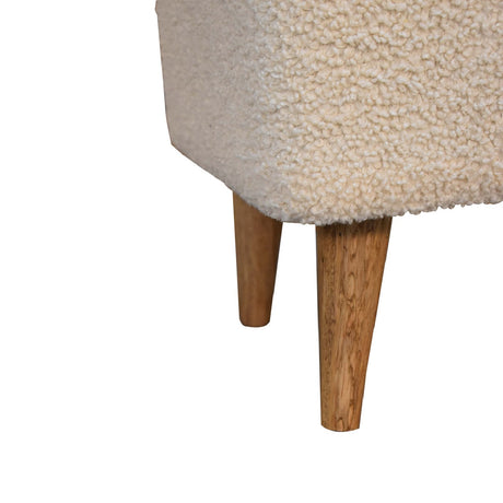 Cream Boucle Squoval Bench NOVEX FURNITURES