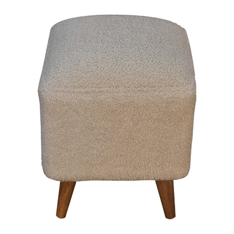 Cream Boucle Squoval Bench NOVEX FURNITURES