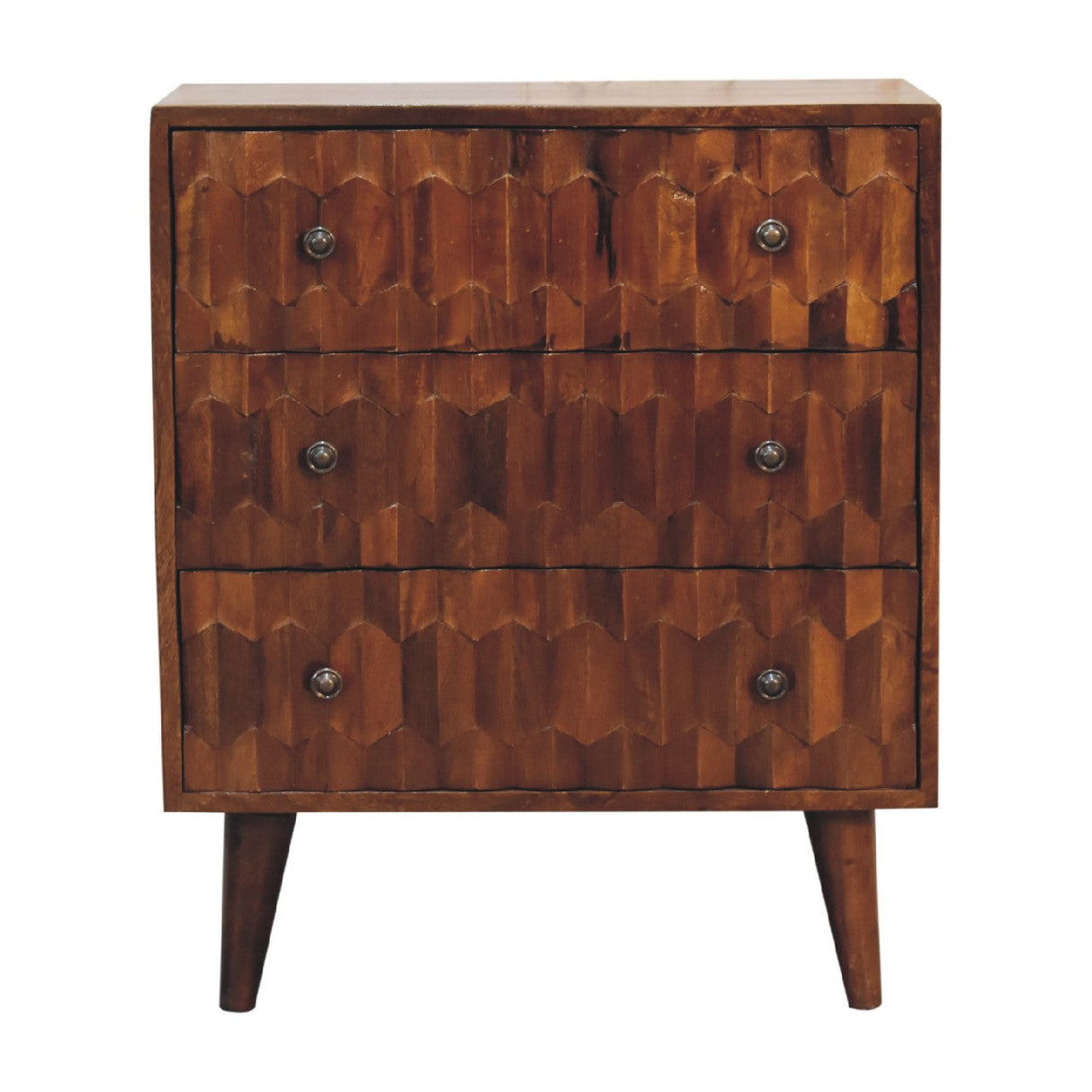 Chestnut Pineapple Carved Chest NOVEX FURNITURES