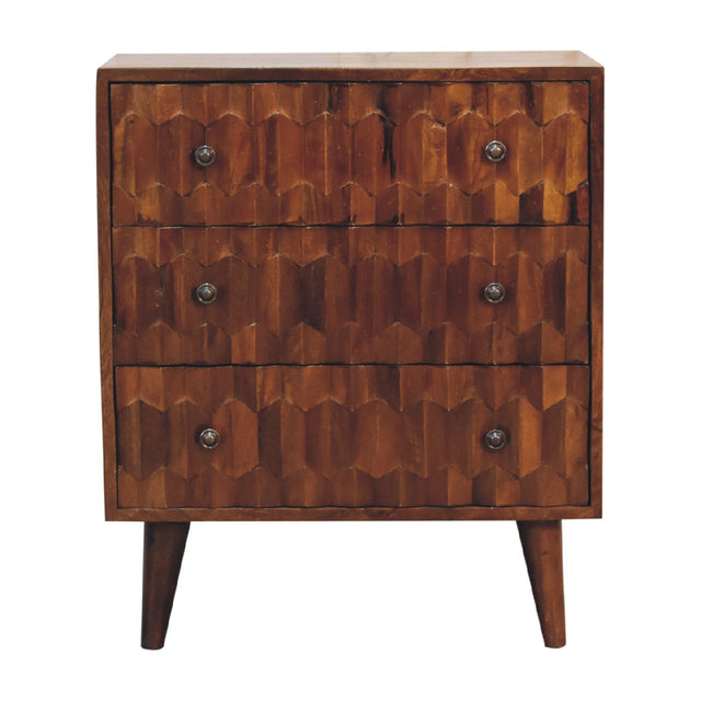 Chestnut Pineapple Carved Chest NOVEX FURNITURES