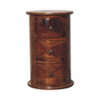 3 Drawer Chestnut Sheesham Drum NOVEX FURNITURES