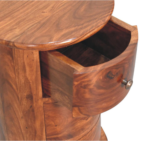 3 Drawer Chestnut Sheesham Drum NOVEX FURNITURES