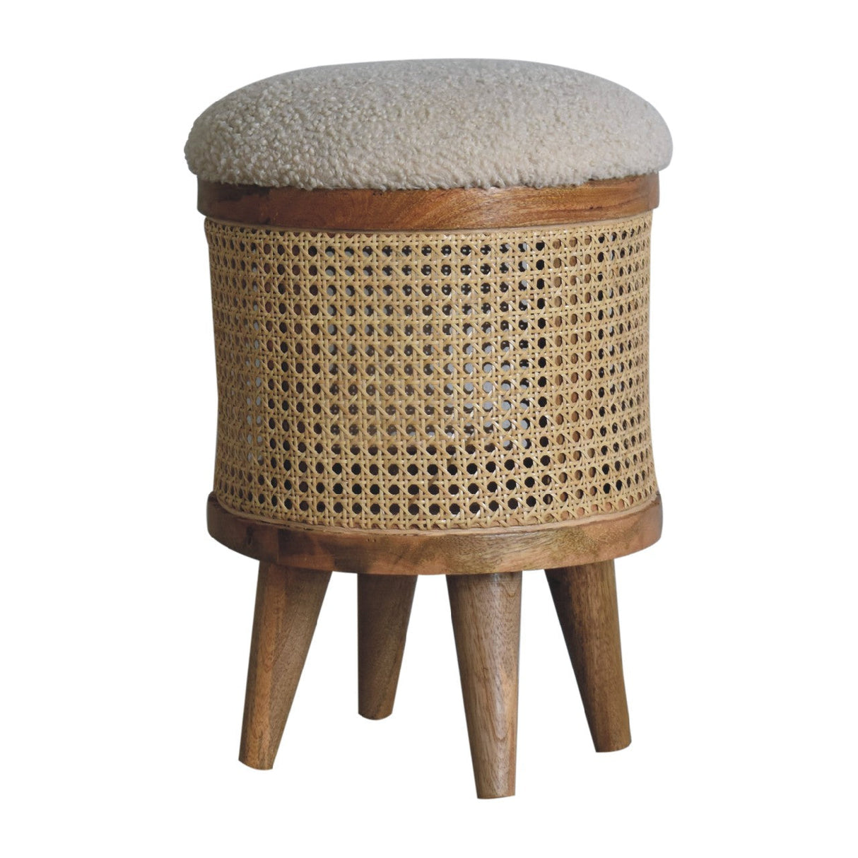 Cream Boucle Larissa Footstool NOVEX FURNITURES