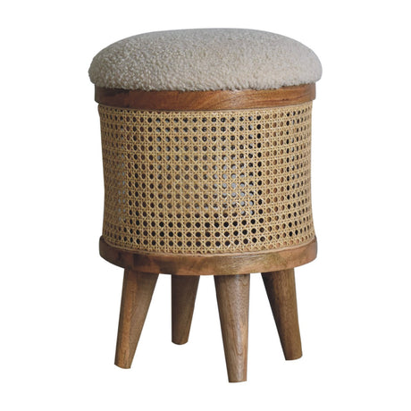 Cream Boucle Larissa Footstool NOVEX FURNITURES