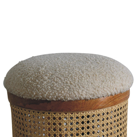 Cream Boucle Larissa Footstool NOVEX FURNITURES