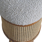 Cream Boucle Larissa Footstool NOVEX FURNITURES