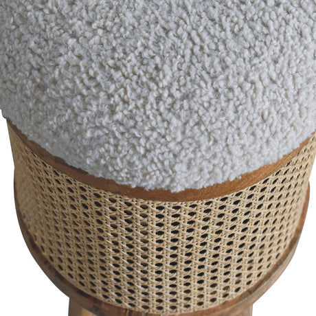 Cream Boucle Larissa Footstool NOVEX FURNITURES