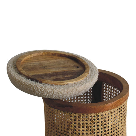 Cream Boucle Larissa Footstool NOVEX FURNITURES
