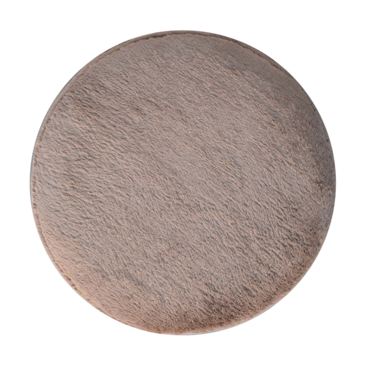 Mocha Faux Fur Round Ball Footstool NOVEX FURNITURES