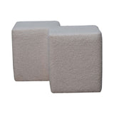 White Boucle Twin Footstool NOVEX FURNITURES