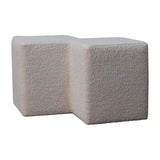 White Boucle Twin Footstool NOVEX FURNITURES