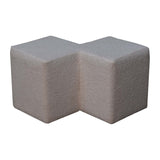 White Boucle Twin Footstool NOVEX FURNITURES