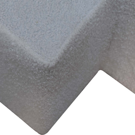 White Boucle Twin Footstool NOVEX FURNITURES