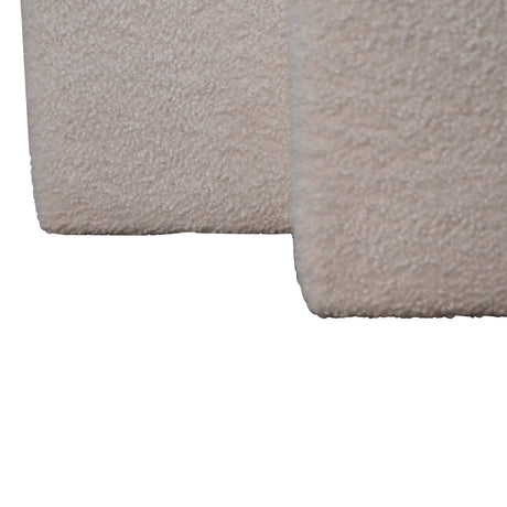 White Boucle Twin Footstool NOVEX FURNITURES