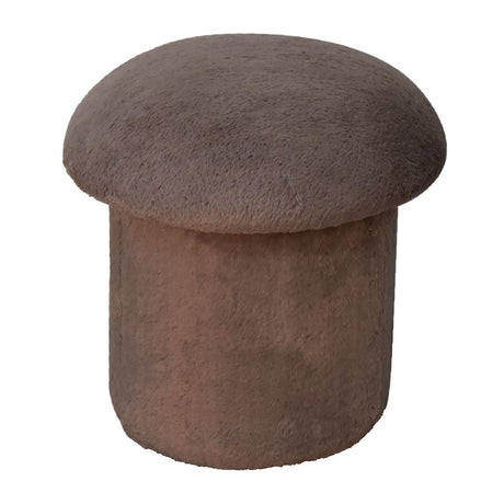 Mocha Faux Fur Mushroom Footstool NOVEX FURNITURES