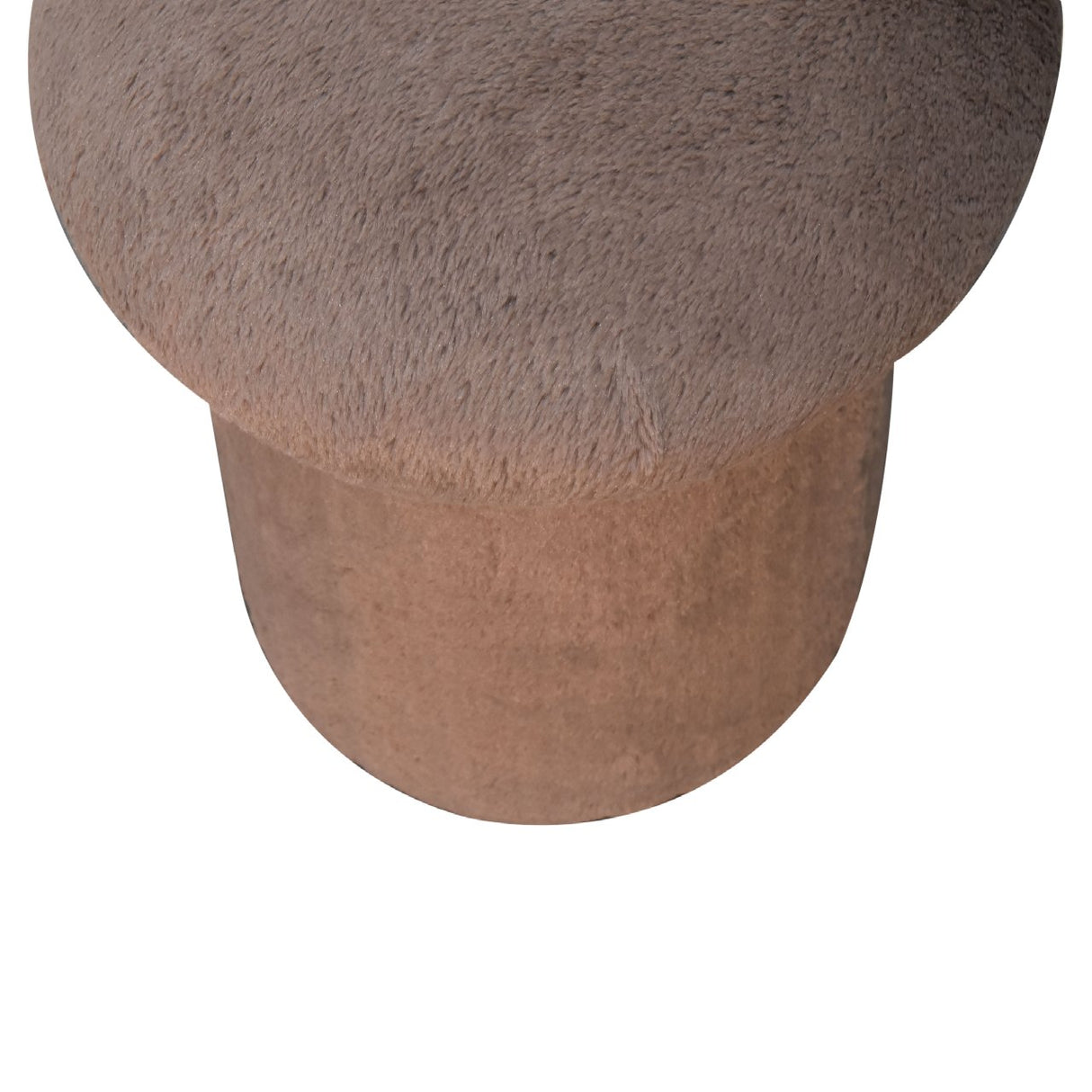 Mocha Faux Fur Mushroom Footstool NOVEX FURNITURES