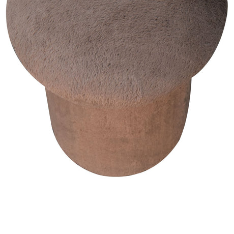 Mocha Faux Fur Mushroom Footstool NOVEX FURNITURES