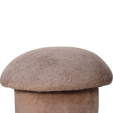 Mocha Faux Fur Mushroom Footstool NOVEX FURNITURES