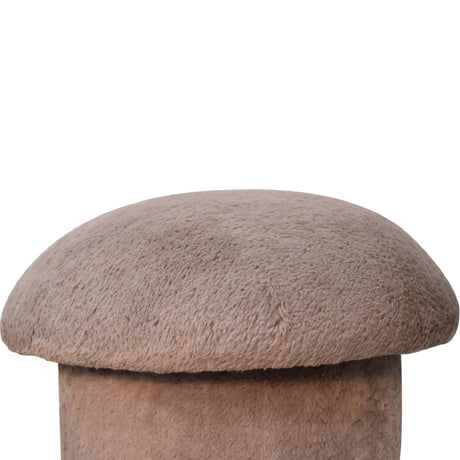 Mocha Faux Fur Mushroom Footstool NOVEX FURNITURES