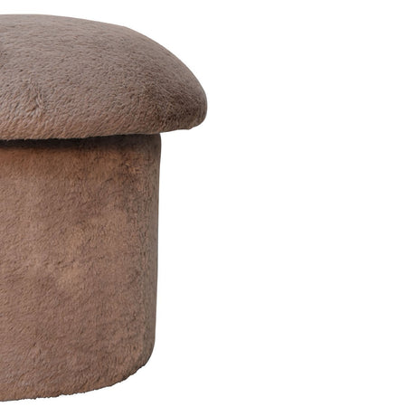 Mocha Faux Fur Mushroom Footstool NOVEX FURNITURES