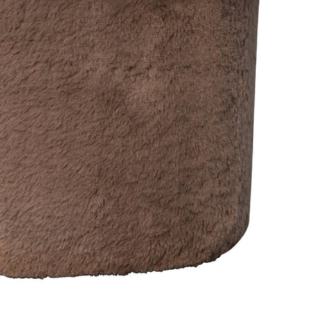 Mocha Faux Fur Mushroom Footstool NOVEX FURNITURES
