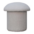 White Boucle Mushroom Footstool NOVEX FURNITURES