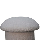 White Boucle Mushroom Footstool NOVEX FURNITURES