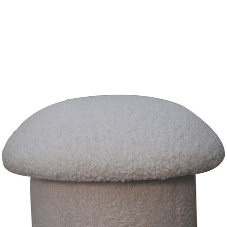 White Boucle Mushroom Footstool NOVEX FURNITURES