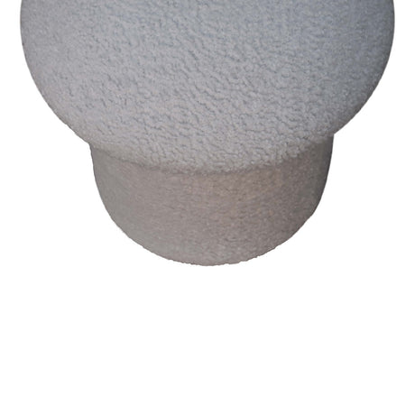 White Boucle Mushroom Footstool NOVEX FURNITURES