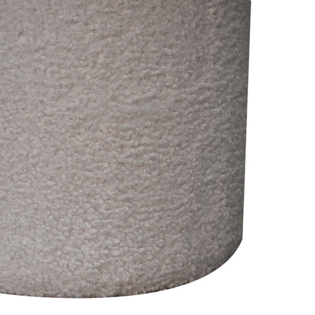White Boucle Mushroom Footstool NOVEX FURNITURES