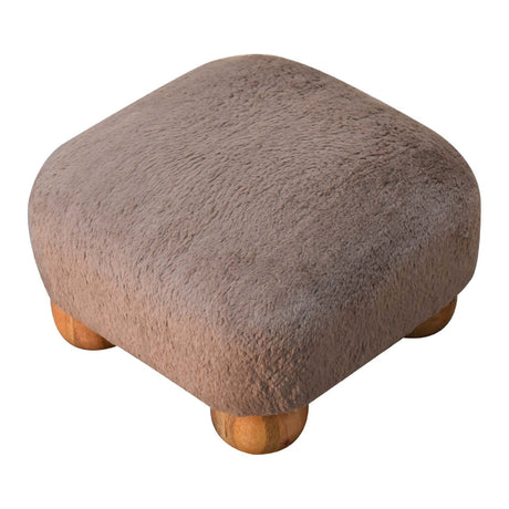 Mocha Faux Fur Nordic Footstool NOVEX FURNITURES